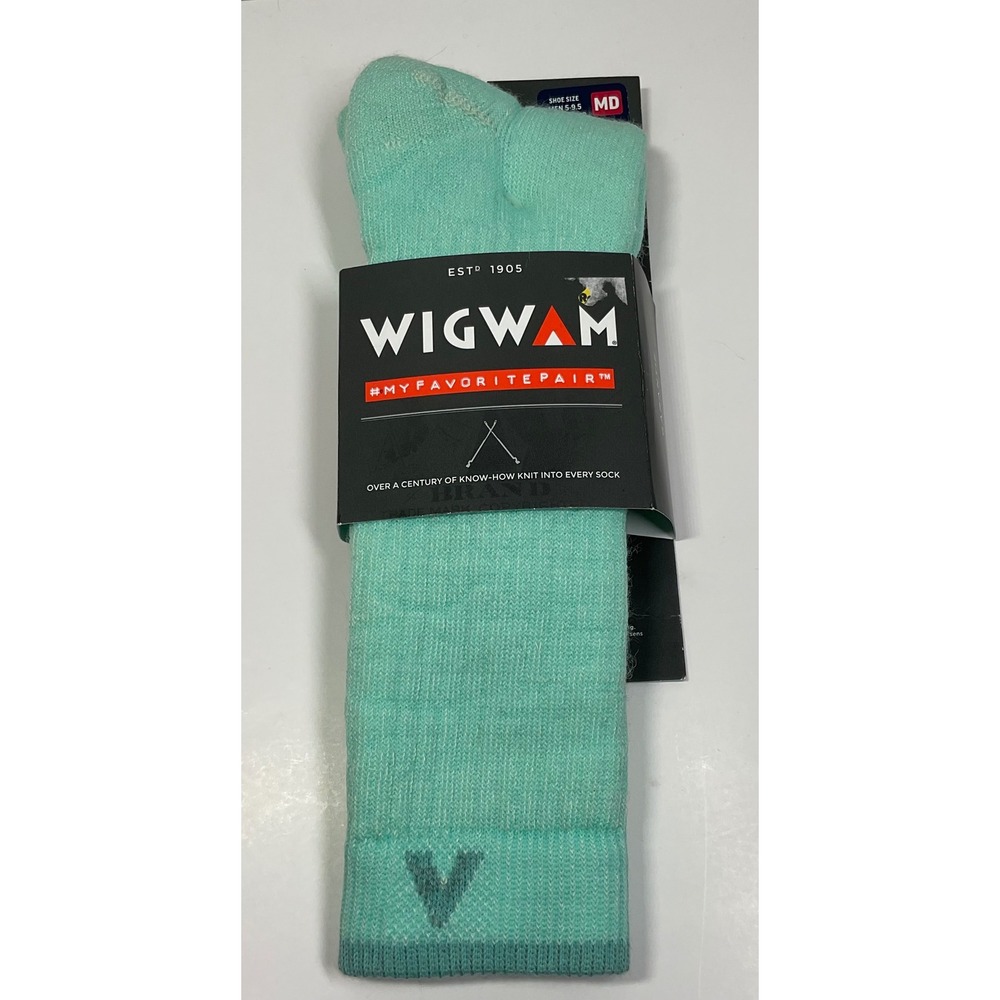 Wigwam Mer Cmft Hiker Merino Wool Blend Socks Mint Green F2322 Mens Size MD New
